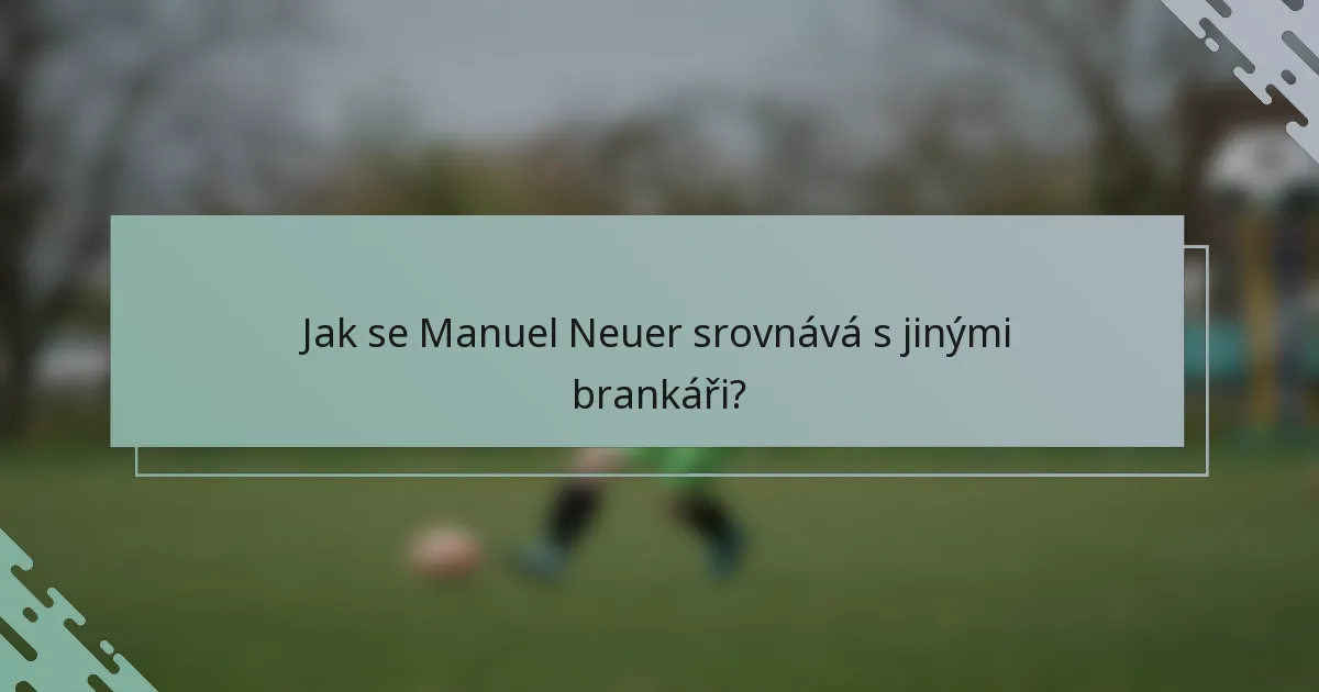 Jak se Manuel Neuer srovnává s jinými brankáři?