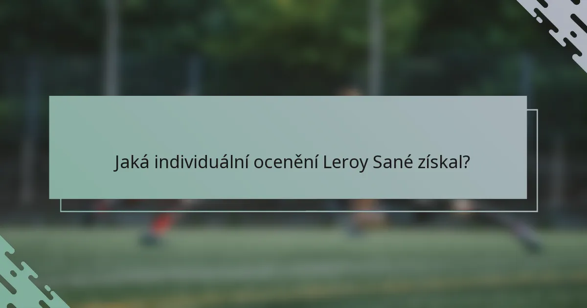 Jaká individuální ocenění Leroy Sané získal?