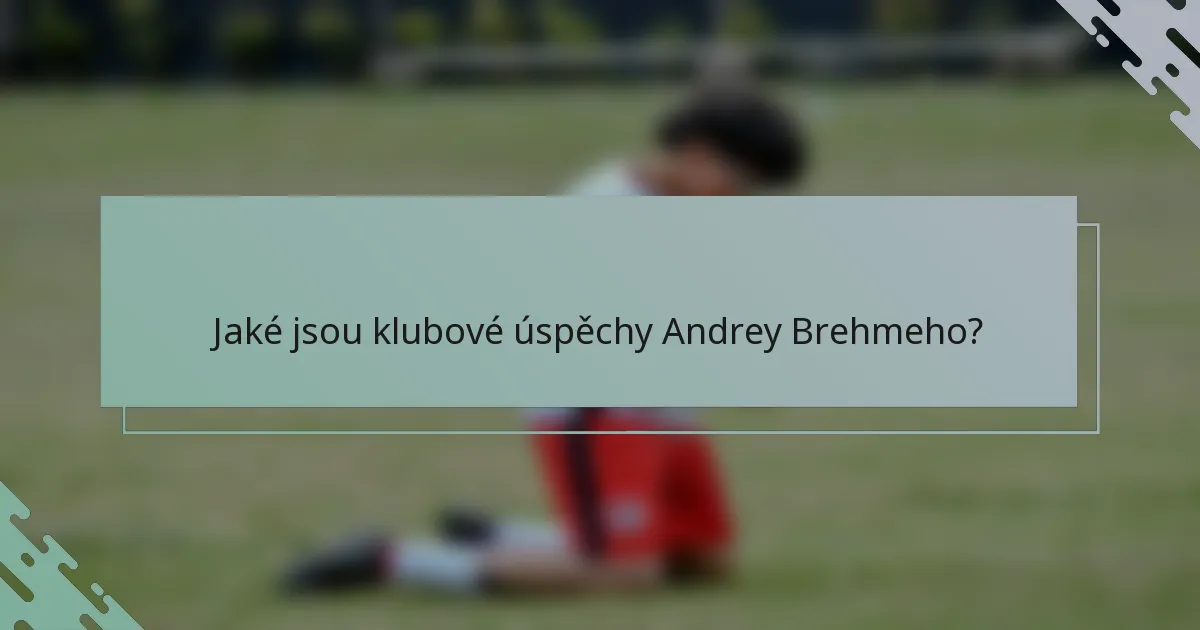Jaké jsou klubové úspěchy Andrey Brehmeho?