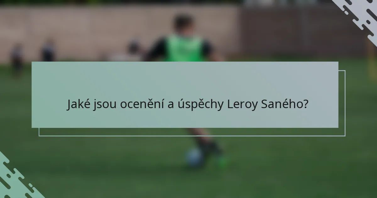 Jaké jsou ocenění a úspěchy Leroy Saného?