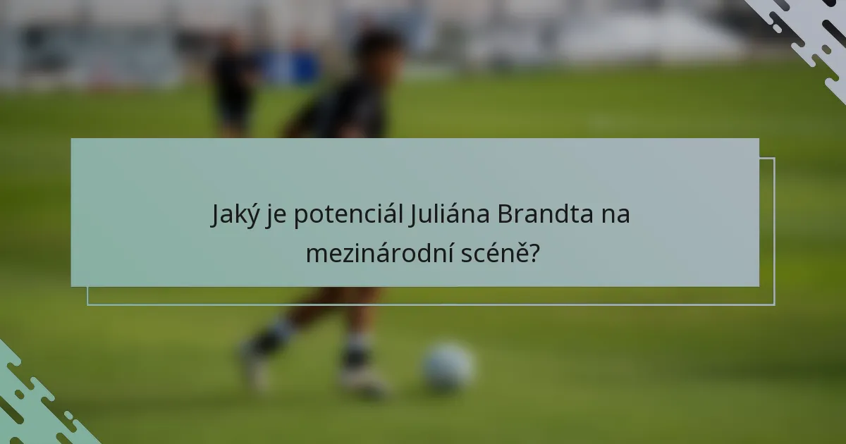 Jaký je potenciál Juliána Brandta na mezinárodní scéně?